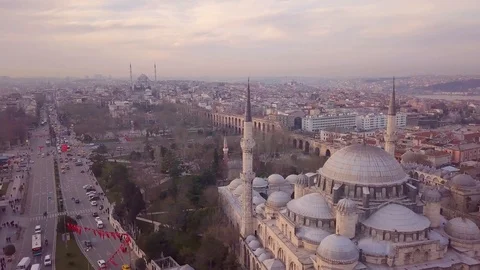 Ramadan, around sehzade mosque at sunset, iftar Stock Footage 102414049