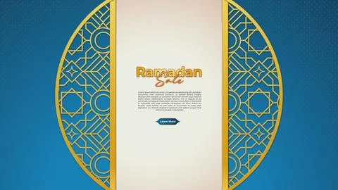 Ramadan background Banner design template with mandala decoration Stock Illustration
