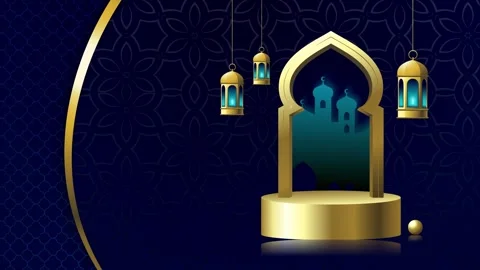 Ramadan Background Blue Stock Footage 343913470