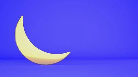 Ramadan background with crescent moon and copy space, 3d rendering illustration. Stock Illustration