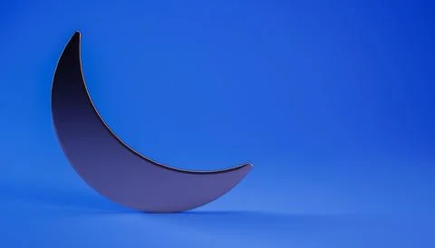 Ramadan background with crescent moon and copy space, 3d rendering illustration. Illustrazione stock