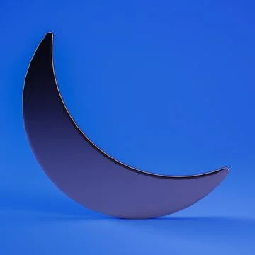 Ramadan background with crescent moon and copy space, 3d rendering illustration. Stock Illustration