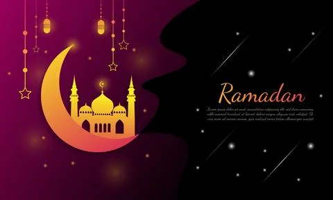 Ramadan Background Design vector for islamic new year Stock Illustration