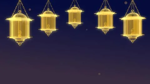 Ramadan background with hanging lanterns Illustration