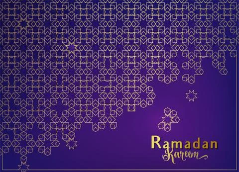 Ramadan background with islamic mosque arabian pattern on purple backdrop Illustrazione stock