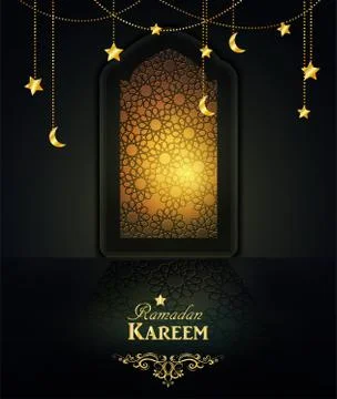 Ramadan Background mosque window Illustrazione stock