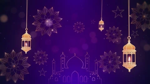 Ramadan Background on a purple bacgkround Stock Footage 234777984