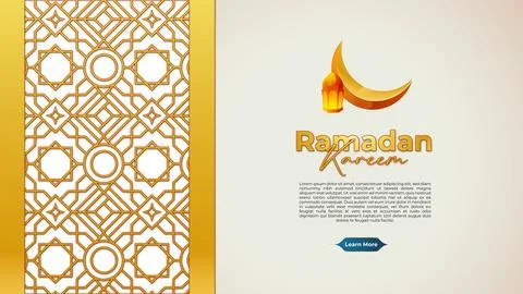 Ramadan background template design with gold and pattern Stock Illustration