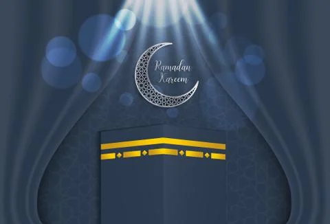 Ramadan backgrounds vector,Ramadan kareem with kaaba Иллюстрация