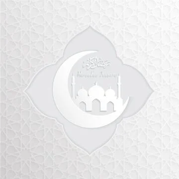 Ramadan backgrounds vector,Ramadan kareem with mosque Ilustração Stock