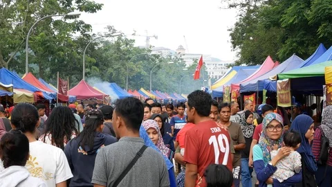 Ramadan Bazaar in Malaysia. Stock Footage 90402960
