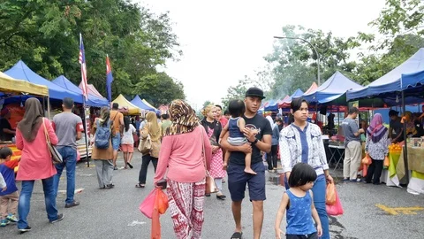 Ramadan Bazaar in Malaysia. Stock Footage 90411667