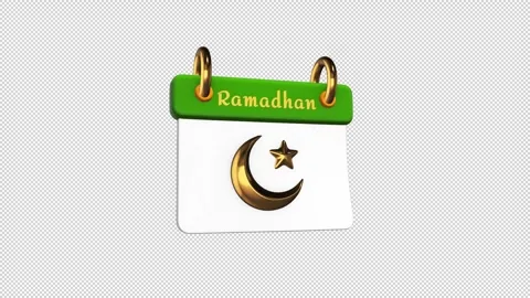 Ramadan Calendar Page Loop Alpha Stock Footage 308228029
