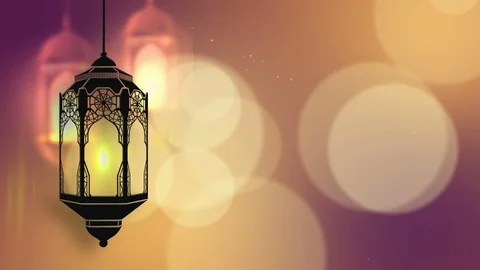 Ramadan candle lantern Stock Footage 88982425