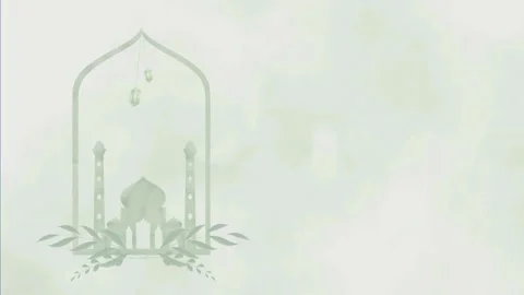 Ramadan candle lanterns and mosque are hanging and swing on clean white Video stock 270952903
