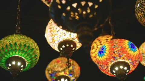 Ramadan candle lanterns featuring such intricate patterns Stock Photos