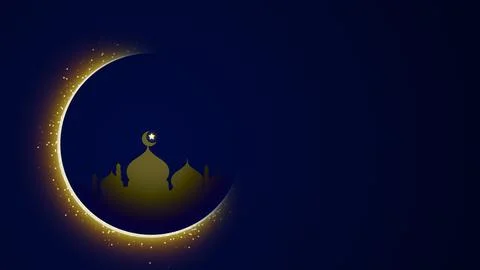 Ramadan celebration and Eid Mubarak background with Moon and Masjid イラスト素材