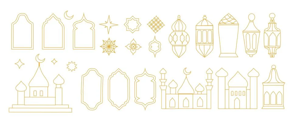 Ramadan celebration with arabic design elements for festive decorations Stock Illustration