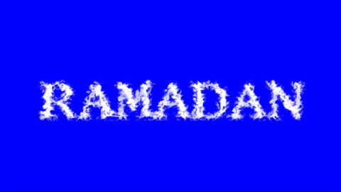 Ramadan cloud text effect blue isolated background Stock Footage 138721912