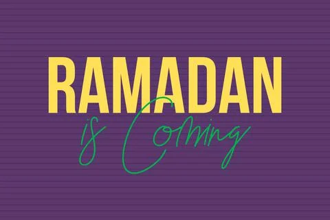 Ramadan is coming typography text vector design Illustrazione stock
