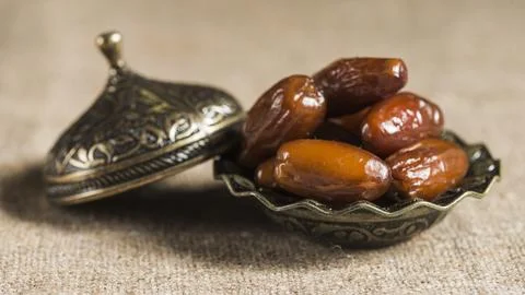 Ramadan concept with some dates . High quality and resolution beautiful pho.. Stock Photos