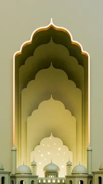 Ramadan Copy Space 3D Render Illustration Illustrazione stock