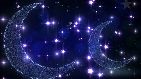 Ramadan Crescent Moon Glitters Background Видео 204146435