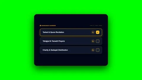 Ramadan Daily Task Checklist App Interface Animation Stock Footage 347626215