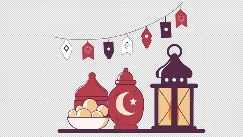 Ramadan Decor, Animated Lanterns Stock Footage 327853224