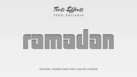 Ramadan design text effect, Letterpress style Stock Illustration