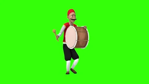Ramadan drummer playing drums while walking Video stock 255514640