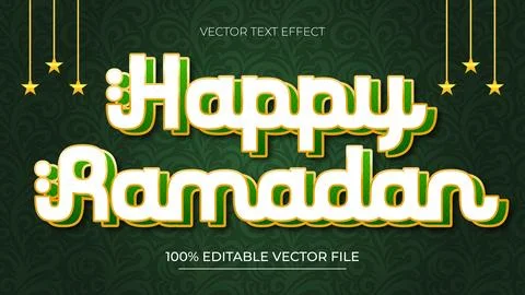 Ramadan Editable Text Effect Design Template Stock Illustration