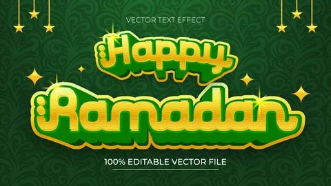 Ramadan Editable Text Effect Design Template Stock Illustration
