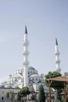 Ramadan Eid Concept background . Mosque close up view . Bishkek , Kyrgyzstan Stock Photos