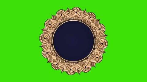 Ramadan, Eid, Muslim, Arabic Islamic Mandala Frame Green Screen Animation 05 Stock Footage 266772185