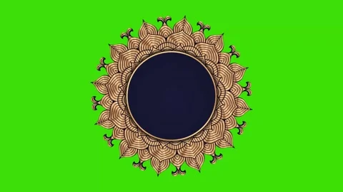 Ramadan, Eid, Muslim, Arabic Islamic Mandala Frame Green Screen Animation 04 Stock Footage 266772262