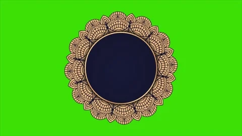 Ramadan, Eid, Muslim, Arabic Islamic Mandala Frame Green Screen Animation 09 Stock Footage 266772295