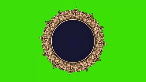Ramadan, Eid, Muslim, Arabic Islamic Mandala Frame Green Screen Animation 07 Stock Footage 266772296