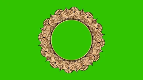 Ramadan, Eid, Muslim, Arabic Islamic Mandala Frame Green Screen Animation 05 Stock Footage 266775252
