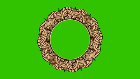 Ramadan, Eid, Muslim, Arabic Islamic Mandala Frame Green Screen Animation 03 Stock Footage 266775254