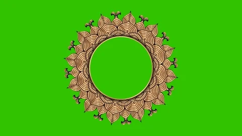 Ramadan, Eid, Muslim, Arabic Islamic Mandala Frame Green Screen Animation 04 Stock Footage 266775255