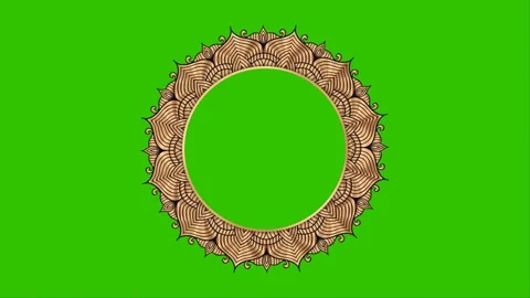 Ramadan, Eid, Muslim, Arabic Islamic Mandala Frame Green Screen Animation 01 Stock Footage 266775311