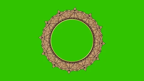 Ramadan, Eid, Muslim, Arabic Islamic Mandala Frame Green Screen Animation 07 Stock Footage 266775318