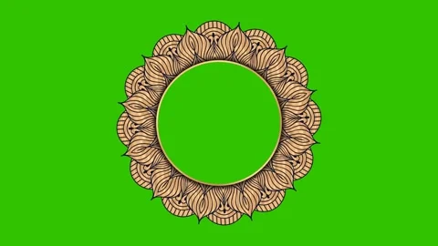 Ramadan, Eid, Muslim, Arabic Islamic Mandala Frame Green Screen Animation 08 Stock Footage 266775326