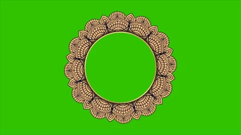 Ramadan, Eid, Muslim, Arabic Islamic Mandala Frame Green Screen Animation 09 Stock Footage 266775327