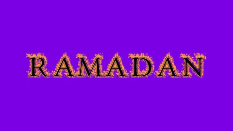 Ramadan fire text effect violet background Stock Footage 136196754