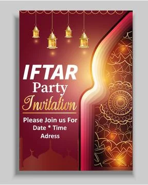 Ramadan flyer for iftar party and seminar.Vector design template for greeting Stock Illustration