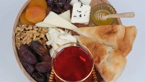 Ramadan food rotating Stock Footage 236658068