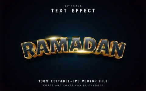 Ramadan gold text effect Stock Illustration