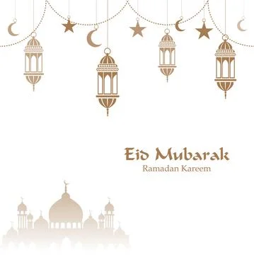 Ramadan greeting card with a mosque. Vector Stock Illustration